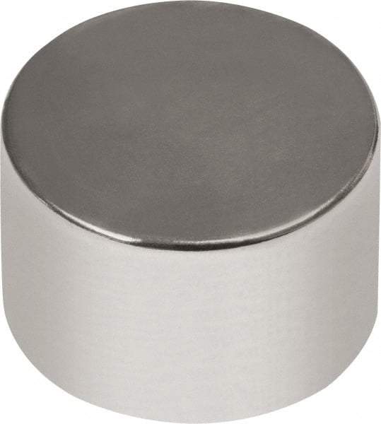 Mag-Mate - 1/4" Diam x 13/64" High Neodymium Rare Earth Magnet - 3.07 Lb Max Capacity, 180°F Max, Nickel Plated - A1 Tooling