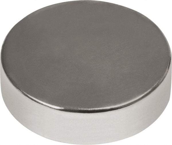 Mag-Mate - 1/2" Diam x 3/16" High Neodymium Rare Earth Magnet - 11.5 Lb Max Capacity, 180°F Max, Nickel Plated - A1 Tooling