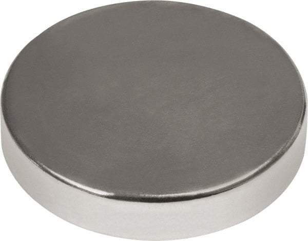 Mag-Mate - 1/2" Diam x 1/8" High Neodymium Rare Earth Magnet - 7.7 Lb Max Capacity, 180°F Max, Nickel Plated - A1 Tooling