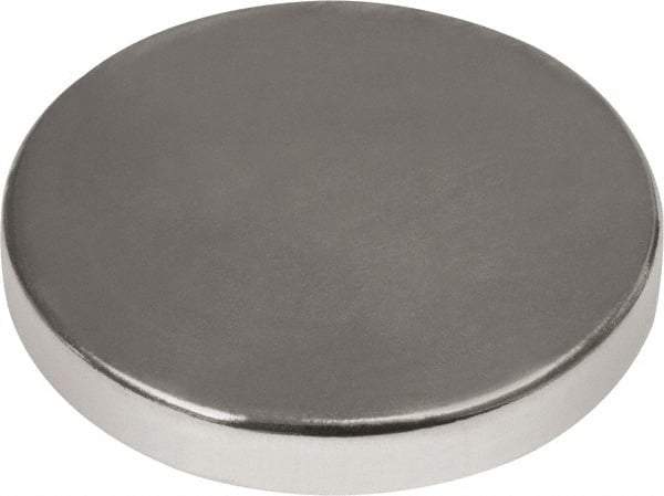 Mag-Mate - 1" Diam x 3/16" High Neodymium Rare Earth Magnet - 38.4 Lb Max Capacity, 180°F Max, Nickel Plated - A1 Tooling