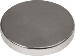 Mag-Mate - 1" Diam x 3/16" High Neodymium Rare Earth Magnet - 38.4 Lb Max Capacity, 180°F Max, Nickel Plated - A1 Tooling