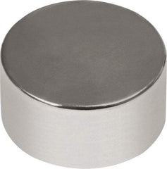 Mag-Mate - 1/2" Diam x 1/4" High Neodymium Rare Earth Magnet - 10.88 Lb Max Capacity, 180°F Max, Nickel Plated - A1 Tooling