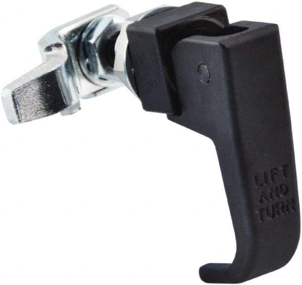 Made in USA - 2-1/4" Long x 3/4" Wide x 2.78" High, Lift & Turn Compression Latch - Zinc Plated Steel, with Black Powder Coat Finish - A1 Tooling