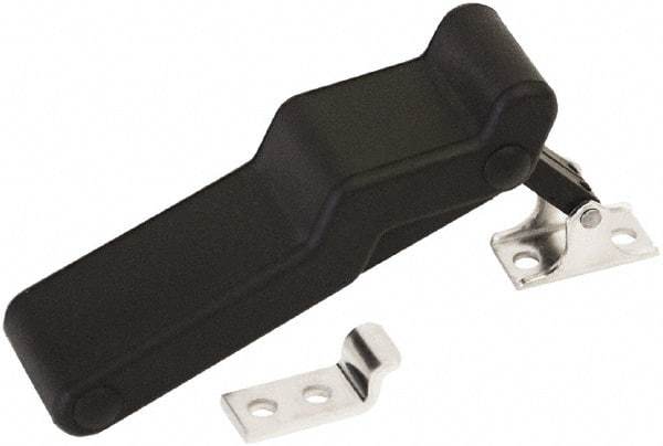 Made in USA - 3.83" Long x 1-1/4" Wide x 0.77" High, Draw Latch - Rubber, with Black Finish - A1 Tooling