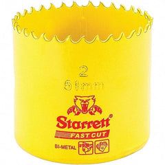 Starrett - 2" Diam, 1-5/8" Cutting Depth, Hole Saw - High Speed Steel Saw, Toothed Edge - A1 Tooling