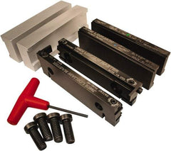 Jet Machining - 6" Jaw Width, " Jaw Height, Standard Vise Jaw Sets - Hardened Steel - A1 Tooling