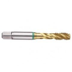 M4x0.70 6H 3-Flute Cobalt Green Ring Semi-Bottoming 40 degree Spiral Flute Tap-TiN - A1 Tooling