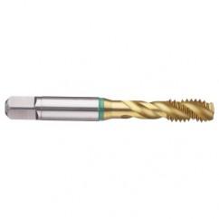 M12x1.75 6H 3-Flute Cobalt Green Ring Semi-Bottoming 40 degree Spiral Flute Tap-TiN - A1 Tooling