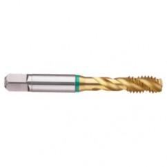 1-1/2-6 2B 6-Flute Cobalt Green Ring Semi-Bottoming 40 degree Spiral Flute Tap-TiN - A1 Tooling