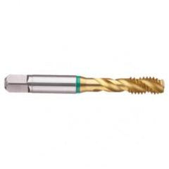 1-1/2-6 2B 6-Flute Cobalt Green Ring Semi-Bottoming 40 degree Spiral Flute Tap-TiN - A1 Tooling