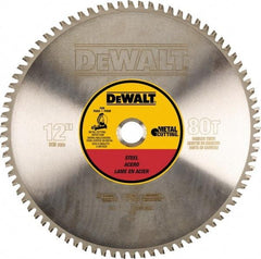 DeWALT - 12" Diam, 1" Arbor Hole Diam, 80 Tooth Wet & Dry Cut Saw Blade - Steel, Crosscutting Action, Standard Round Arbor - A1 Tooling