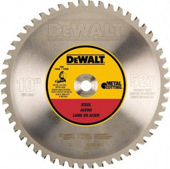 DeWALT - 10" Diam, 5/8" Arbor Hole Diam, 52 Tooth Wet & Dry Cut Saw Blade - Steel, Crosscutting Action, Standard Round Arbor - A1 Tooling