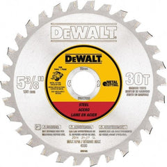 DeWALT - 5-3/8" Diam, 25/32" Arbor Hole Diam, 30 Tooth Wet & Dry Cut Saw Blade - Steel, Crosscutting Action, Standard Round Arbor - A1 Tooling