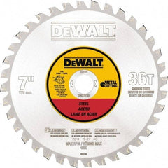 DeWALT - 7" Diam, 25/32" Arbor Hole Diam, 36 Tooth Wet & Dry Cut Saw Blade - Steel, Crosscutting Action, Standard Round Arbor - A1 Tooling