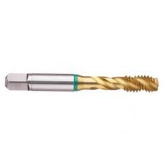 3/8-24 2B 3-Flute Cobalt Green Ring Semi-Bottoming 40 degree Spiral Flute Tap-TiN - A1 Tooling