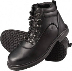 Genuine Grip - Unisex Size 13 Medium Width Steel Work Boot - Black, Leather Upper, Rubber Outsole, 6" High, Dielectric, Non-Slip - A1 Tooling