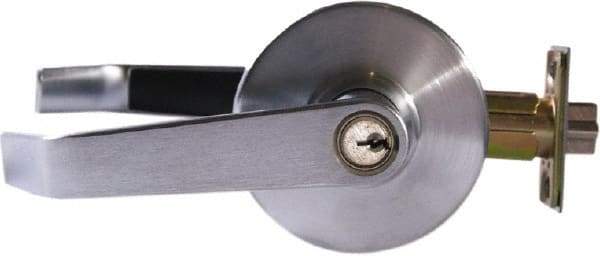 Arrow Lock - Entry Lever Lockset - 2-3/4" Back Set, Steel, Brushed Chrome Finish - A1 Tooling