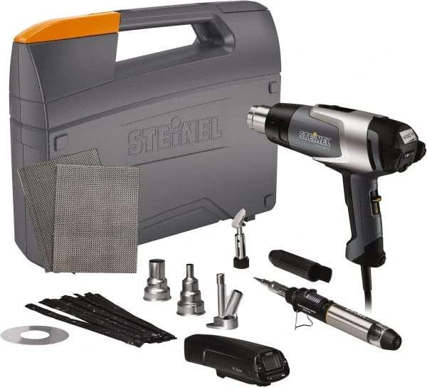 Steinel - 120 to 1,200°F Heat Setting, 4 to 13 CFM Air Flow, Heat Gun Kit - 120 Volts, 13.5 Amps, 1,600 Watts, 6' Cord Length - A1 Tooling