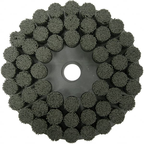 Weiler - 10" 80 Grit Ceramic Crimped Disc Brush - Fine Grade, Drive Arbor Connector, 1-1/2" Trim Length, 1-1/4" Arbor Hole - A1 Tooling