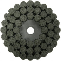 Weiler - 10" 80 Grit Ceramic Crimped Disc Brush - Fine Grade, Drive Arbor Connector, 1-1/2" Trim Length, 1-1/4" Arbor Hole - A1 Tooling