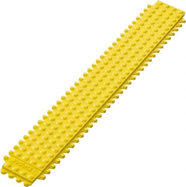 Notrax - 3' Long x 3" Wide x 5/8" Thick, Anti-Fatigue Modular Matting Tiles - Male, 4 Interlocking Sides, Yellow, For Dry Areas, Series 469 - A1 Tooling