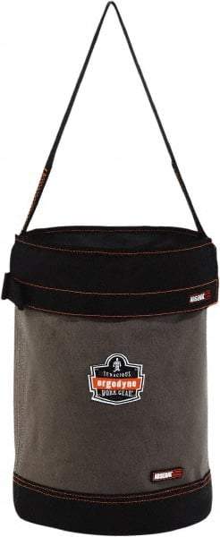 Ergodyne - 1 Pocket Gray & Black Canvas Tool Bucket - 12-1/2" Wide x 12-1/2" Deep x 17" High - A1 Tooling