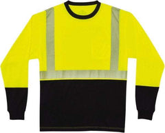 Ergodyne - Size XL, Lime/Black, High Visibility, Long Sleeve T-Pocket, - 42 to 46" Chest, 1 Pocket, Polyester - A1 Tooling