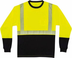 Ergodyne - Size M, Lime/Black, High Visibility, Long Sleeve T-Pocket, - 36 to 38" Chest, 1 Pocket, Polyester - A1 Tooling