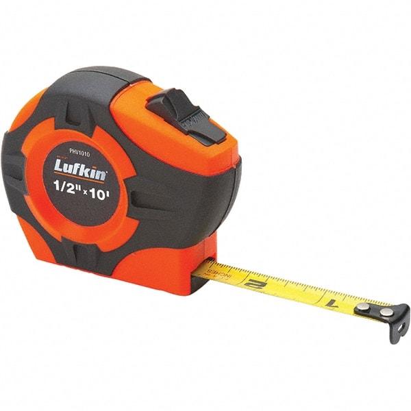 Lufkin - 26' x 1" Yellow Steel Blade Tape Measure - 1/16 & 1/32" Graduation, Inch & Metric Graduation Style, High-Visibility Orange ABS Plastic Case - A1 Tooling