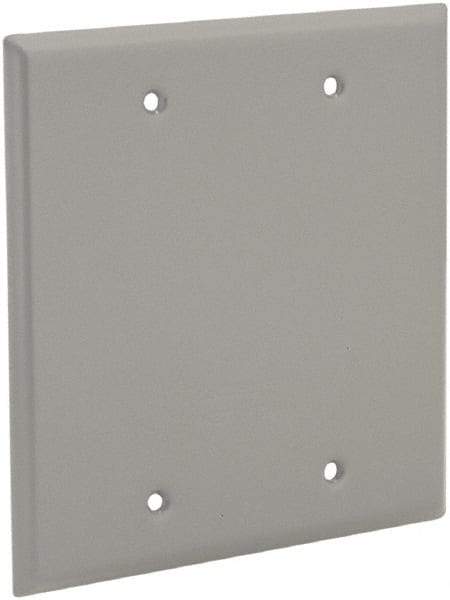 Hubbell-Raco - 2 Outlet, Powder Coat Finish, Rectangle Weather Resistant Box Cover - 1/8" Long x 4-1/2" Wide x 4-1/2" High, Wet Location, Aluminum, UL Listed - A1 Tooling