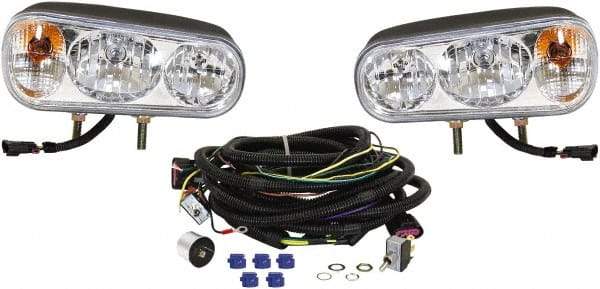 Buyers Products - 1,500 Lumens, 12 Volt DC, Double Post Halogen Headlight - 3200K Color Scale, 55 Low/High Watt, Oval - A1 Tooling