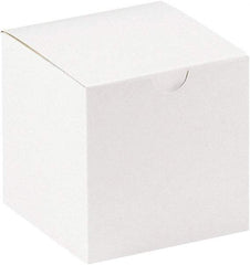 Made in USA - 4" Wide x 4" Long x 4" High Square Chipboard Box - 1 Wall, White - A1 Tooling