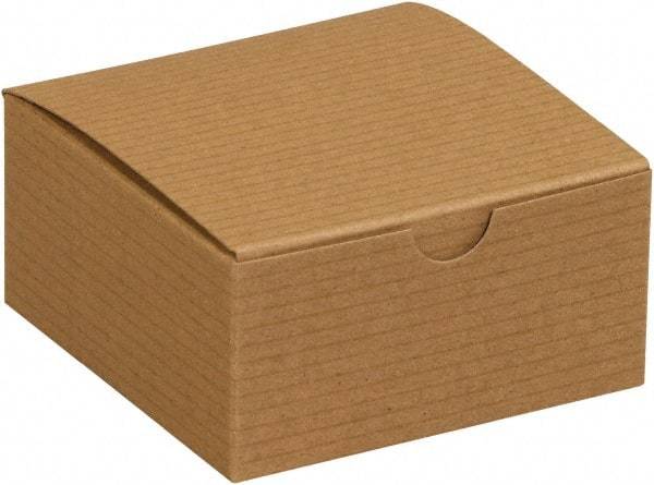 Made in USA - 4" Wide x 4" Long x 2" High Rectangle Chipboard Box - 1 Wall, Kraft (Color) - A1 Tooling