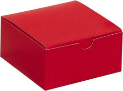 Made in USA - 4" Wide x 4" Long x 2" High Rectangle Chipboard Box - 1 Wall, Red - A1 Tooling