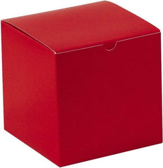 Made in USA - 6" Wide x 6" Long x 6" High Rectangle Chipboard Box - 1 Wall, Red - A1 Tooling