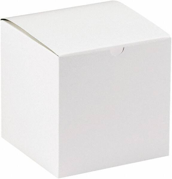 Made in USA - 6" Wide x 6" Long x 6" High Square Chipboard Box - 1 Wall, White - A1 Tooling