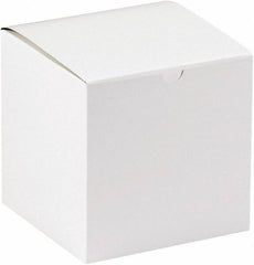 Made in USA - 6" Wide x 6" Long x 6" High Square Chipboard Box - 1 Wall, White - A1 Tooling