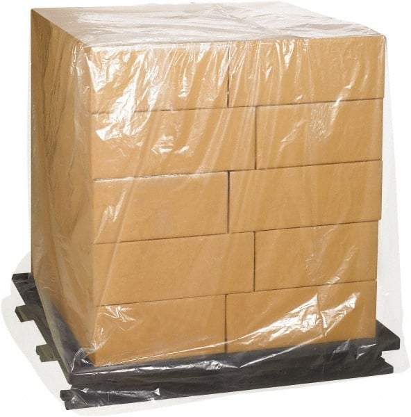 Made in USA - 40" Long x 48" Wide x 100" High Pallet Cover - Clear, Case, 100 Piece - A1 Tooling