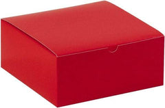 Made in USA - 8" Wide x 8" Long x 3-1/2" High Rectangle Chipboard Box - 1 Wall, Red - A1 Tooling