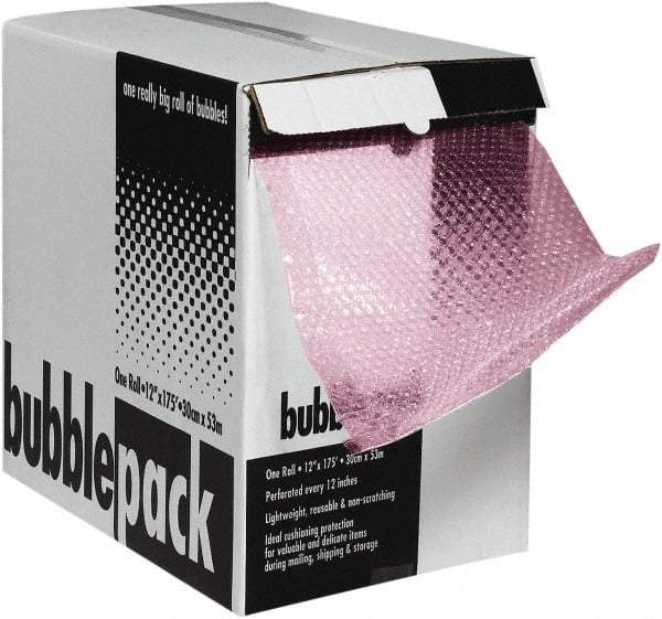 Made in USA - 2,100" Long x 24" Wide, Antistatic Bubble Roll - Pink, Standard Grade - A1 Tooling