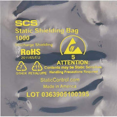 Made in USA - 4" Long x 3" Wide, 3.1 mil Thick, Open Top Static Shield Bag - Transparent, Metal-In, Standard Grade - A1 Tooling