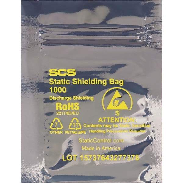 Made in USA - 20" Long x 15" Wide, 3.1 mil Thick, Self Seal Static Shield Bag - Transparent, Metal-In, Standard Grade - A1 Tooling