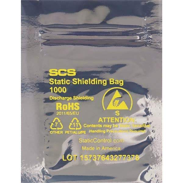 Made in USA - 16" Long x 12" Wide, 3.1 mil Thick, Self Seal Static Shield Bag - Transparent, Metal-In, Standard Grade - A1 Tooling