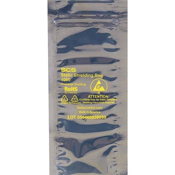 Made in USA - 16" Long x 8" Wide, 3.1 mil Thick, Self Seal Static Shield Bag - Transparent, Metal-In, Standard Grade - A1 Tooling