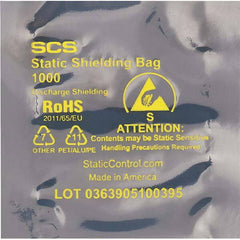 Made in USA - 3" Long x 2" Wide, 3.1 mil Thick, Open Top Static Shield Bag - Transparent, Metal-In, Standard Grade - A1 Tooling