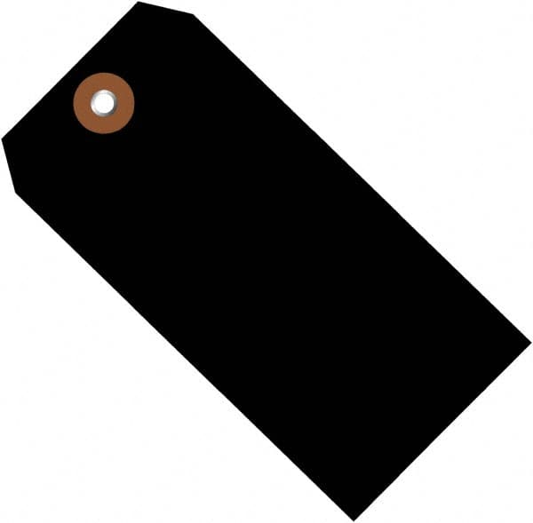 Made in USA - 6-1/4" High x 3-1/8" Long, Safety & Facility Blank Tag - Black Vinyl - A1 Tooling