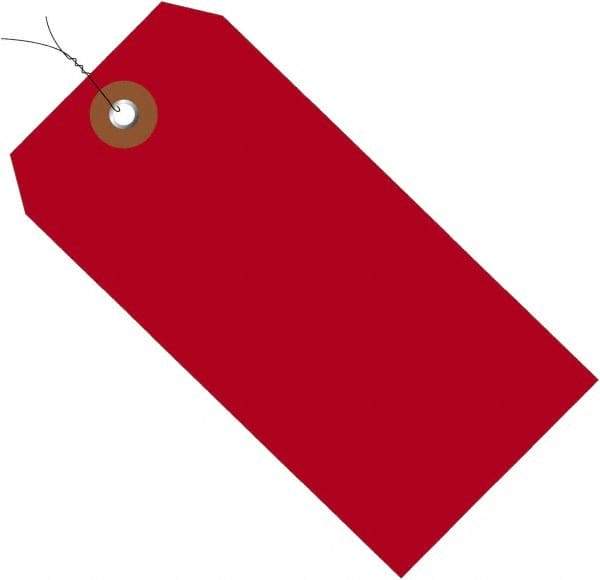 Made in USA - 6-1/4" High x 3-1/8" Long, Safety & Facility Blank Tag - Red Vinyl - A1 Tooling