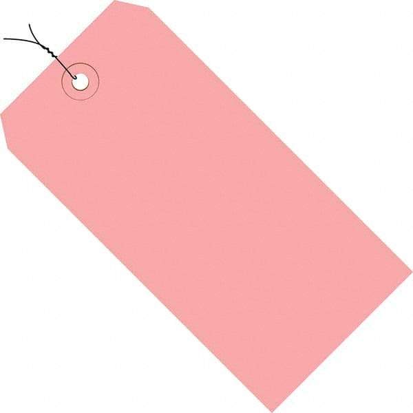 Made in USA - 3-3/4" High x 1-7/8" Long, Safety & Facility Blank Tag - Pink Cardstock - A1 Tooling