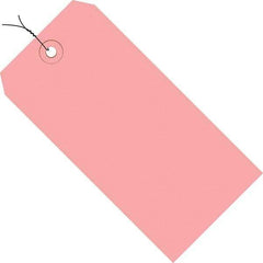 Made in USA - 3-3/4" High x 1-7/8" Long, Safety & Facility Blank Tag - Pink Cardstock - A1 Tooling