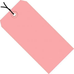 Made in USA - 3-3/4" High x 1-7/8" Long, Safety & Facility Blank Tag - Pink Cardstock - A1 Tooling